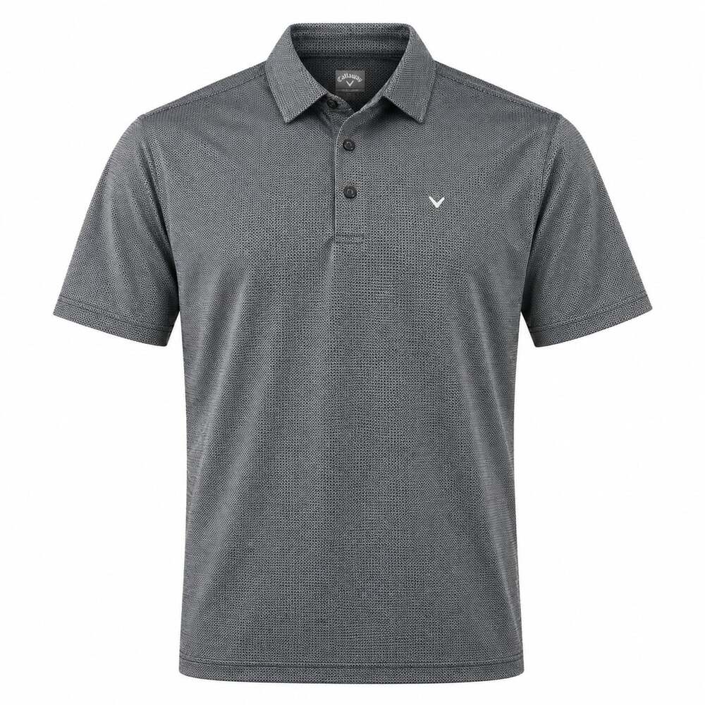 Callaway Opti-Dri Performance Golf Polo Mens Size XL Gray Checkered Short Sleeve